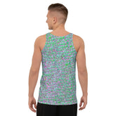 Colorful men's tank top with Disco Fever design, perfect for dance floors.